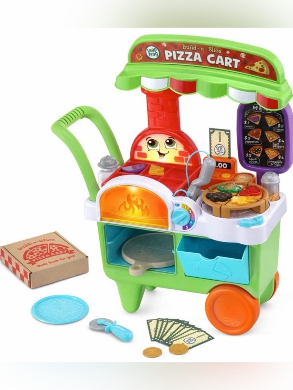 LeapFrog Build-a-Slice Pizza Food Cart Interactive Learning Sound Pretend Play